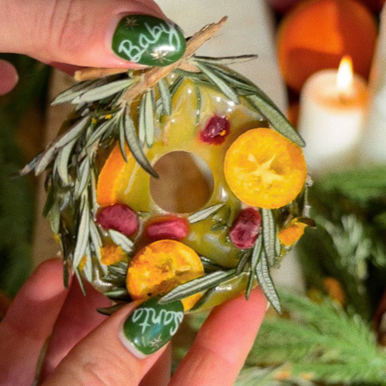 Holiday Wreath Ice Cubes